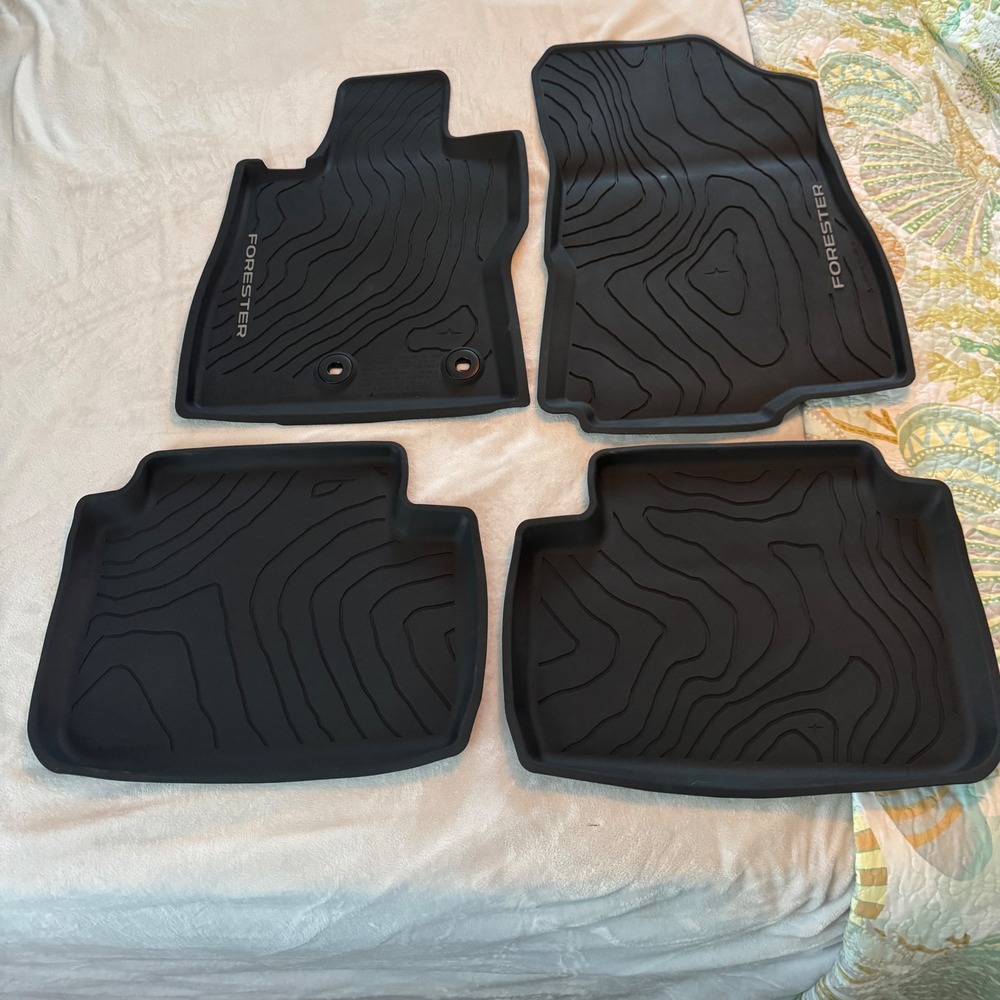Subaru Forester All Weather Floor Mats Set of 4 Black Rubber J501SSJ130 OEM